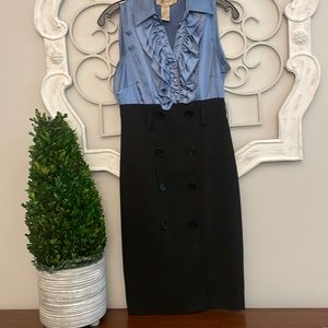 Roulette Silky Blue/Black Dress Size 4
